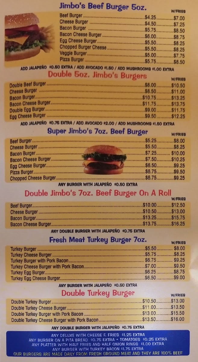 Jimbo's Hamburger Palace Menu - Image 6